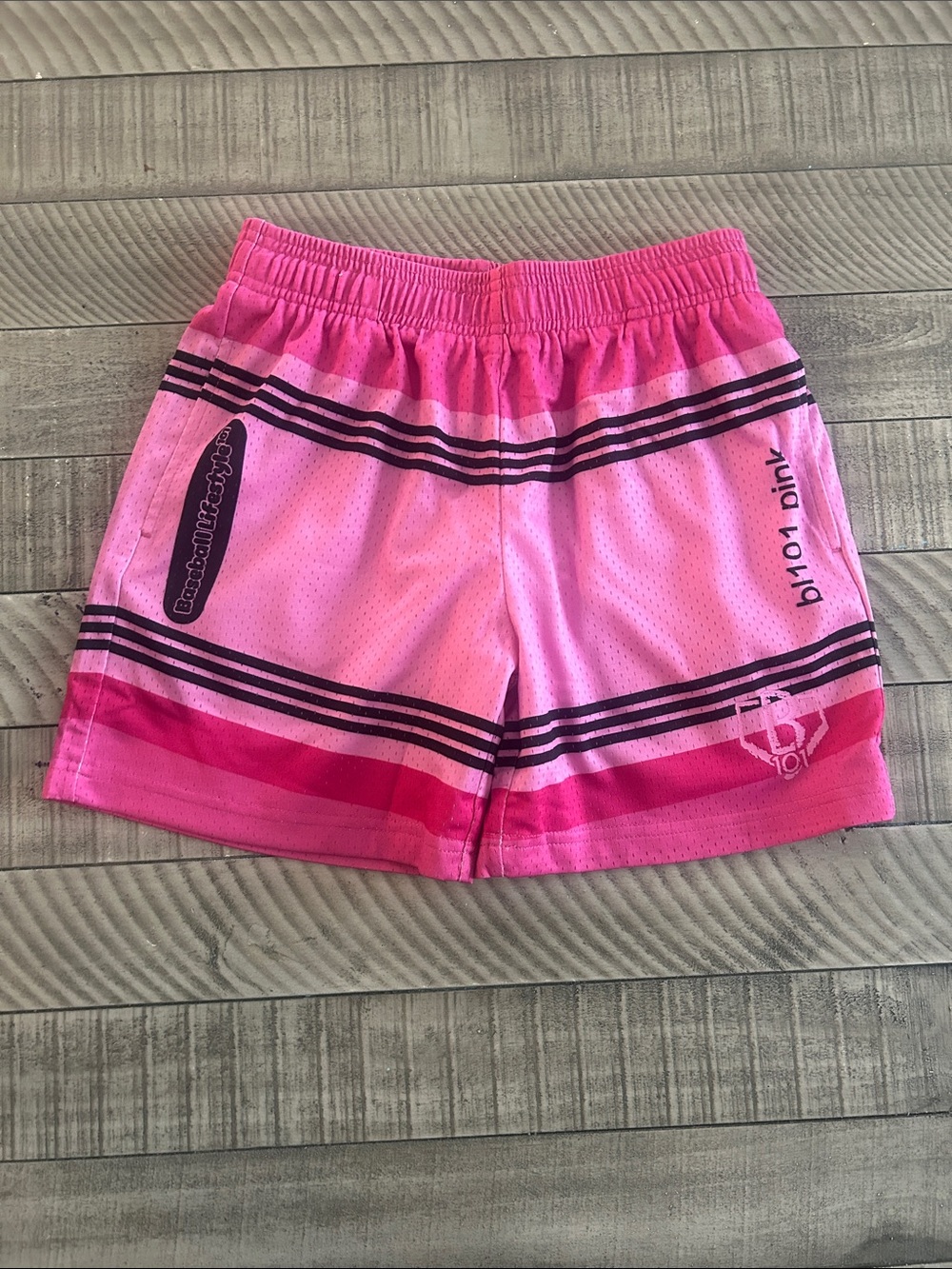Girls' Pink Performance Shorts with Stripe Detail